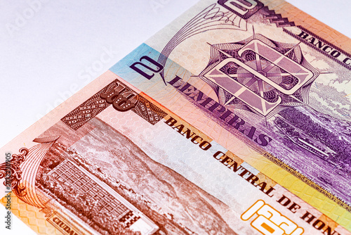 Bild auf Leinwand Paper money of Honduras. Money background for design.