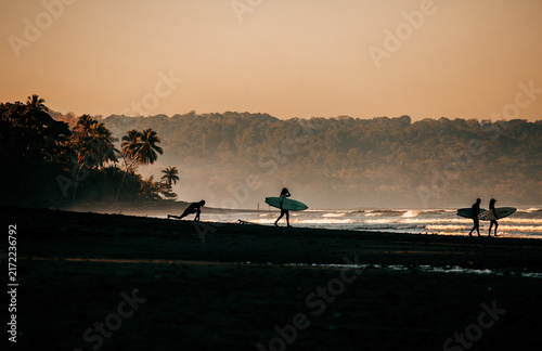 surfing at sunrise