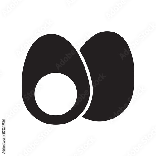 Two Fresh Farm Eggs Icon - Poultry Produce Glyph Symbol