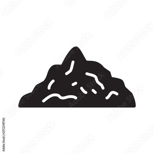 Compost Heap Soil Mound Icon - Organic Fertilizer Pile Glyph Symbol