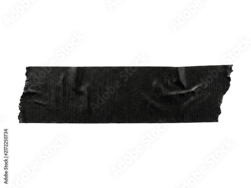 Torn Black Tape Strip Isolated on White Background Png Photo - black tape, torn tape, sticky tape, adhesive strip, black adhesive, ripped tape, duct tape, electrical tape, tape piece, isolated on whit
