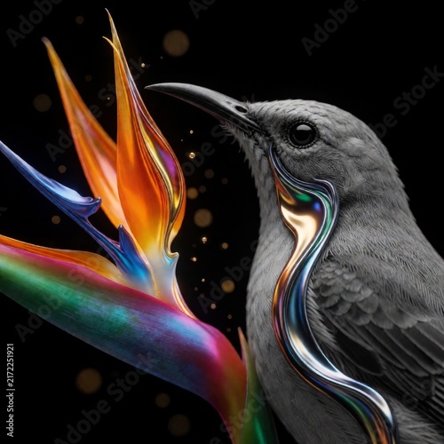 abstract colorful bird