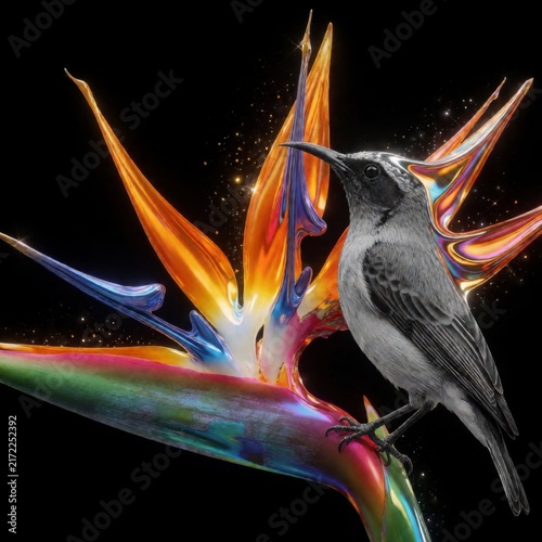 abstract colorful bird