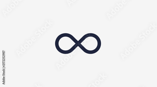 Simple black infinity symbol loop logo icon.