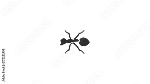 Minimalist black ant insect silhouette icon.