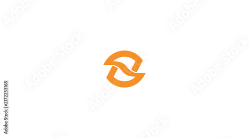 Abstract orange circular swirl infinity logo icon.