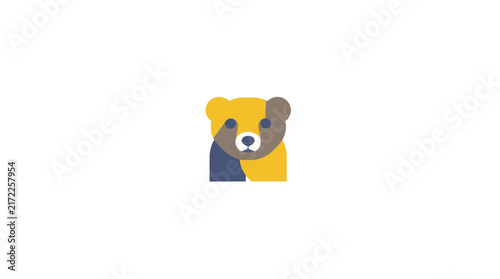 Geometric bear mascot head logo.