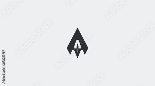 Black abstract arrowhead logo emblem