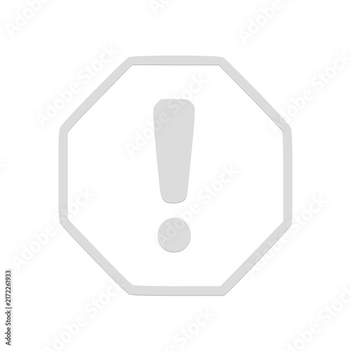 Foto Exclamation mark symbol within octagonal shape for urgent safety notice