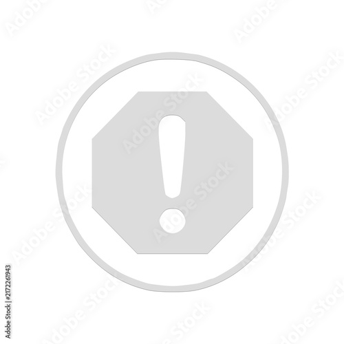 Bild auf Leinwand Exclamation mark icon within octagonal shape for important alert system