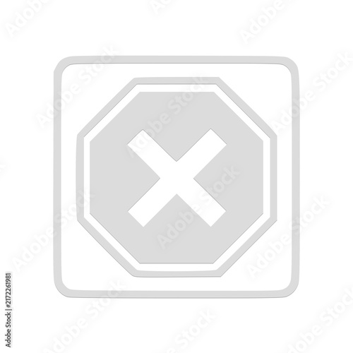 Konstfotografi Stop sign with cross symbol on transparent background for errors