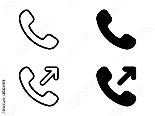 Canvas Print Phone receiver and outgoing call symbol icons set vector illustration