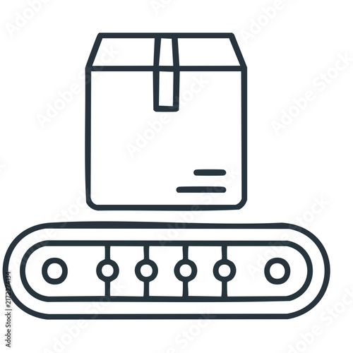 Manufactured Product Box on Conveyor Line Icon
