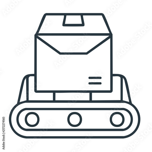 Manufactured Product Box on Conveyor Line Icon