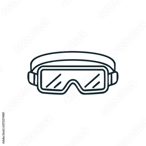Minimalist Industrial Safety Goggles Line Icon
