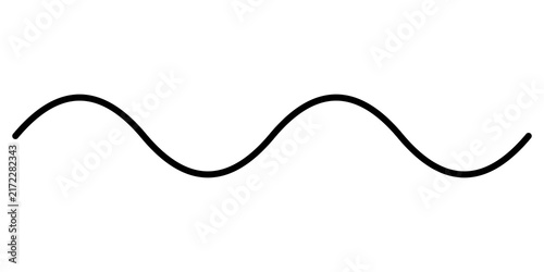 Фотография Single black wavy line icon, smooth sine wave symbol for graphic design elements