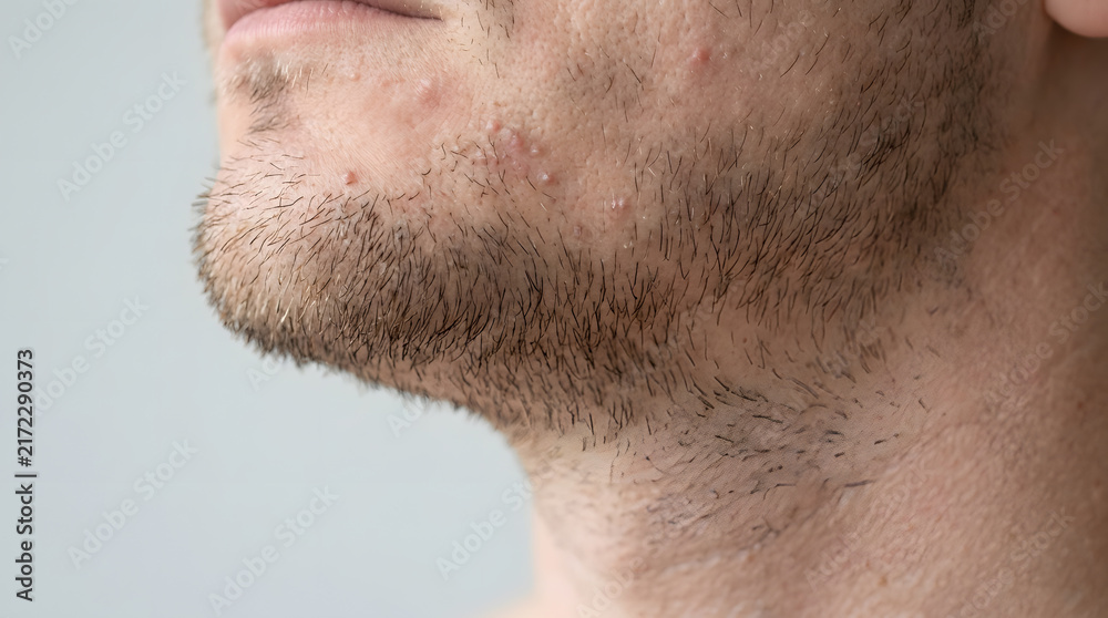 Fototapeta premium Adult Male Jawline Macro