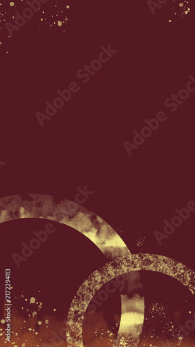 Принти на полотні Premium burgundy and gold abstract circle texture background