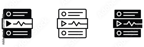 Cuadro en lienzo WebAudio track vector icon set, sound wave player symbol for music playlist reco