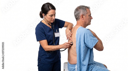 Adult Patient Undergoing Clinical Respiratory Examination for Pneumonia