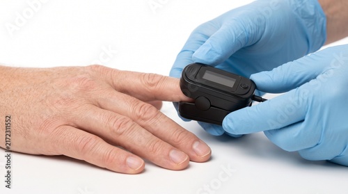 Adult Patient Undergoing Pulse Oximetry for Blood Oxygen Saturation Assessment
