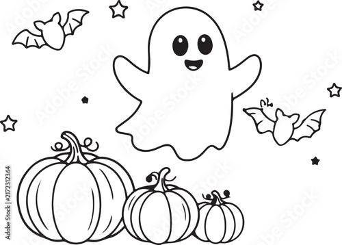 Halloween cartoon characters set