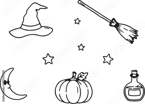 Halloween cartoon characters set