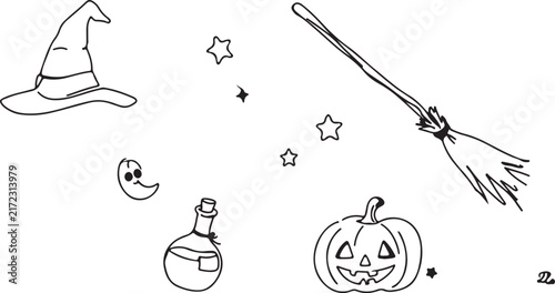 Halloween cartoon characters set