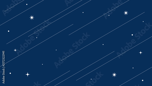 夜空に流れ星と斜め線の背景