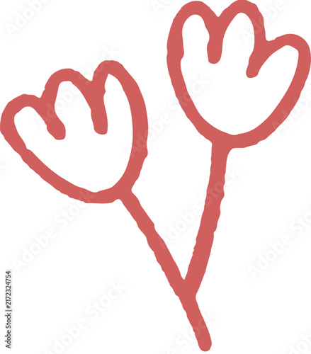 set of whimsical hand drawn floral, flower, leaves, branch clipart collection
