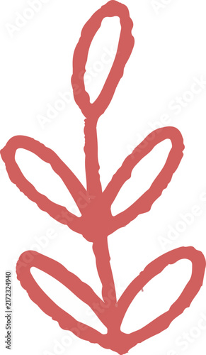 set of whimsical hand drawn floral, flower, leaves, branch clipart collection