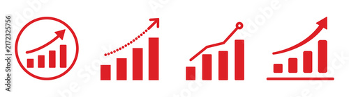 Принти на полотні moving up concept of stock market business growth, increasing financial profit, business grow up trend sign