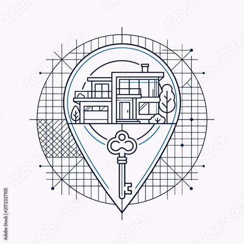 Modern House and Key Concept for Real Estate and Home Ownership