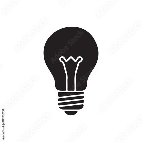 Lamp bulb silhouette icon vector flat design