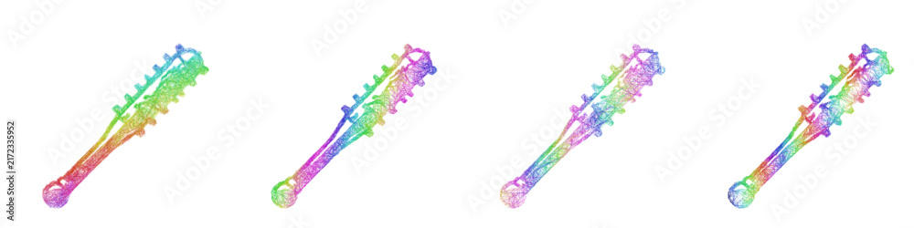 Fototapeta premium Rainbow color sketch club icon design set