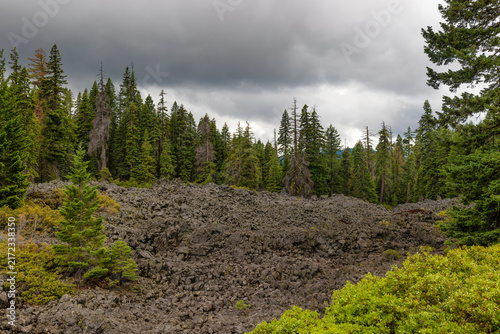 Lava Flow seen from Oregon highway 140 on High Lakes Pass, United States