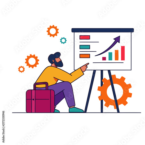 Businessman Explaining Financial Data Charts
