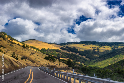 Driving the scenic Green Springs Oregon Highway 66, United States
