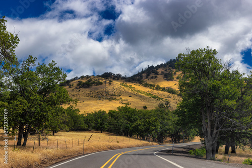 Driving the scenic Green Springs Oregon Highway 66, United States