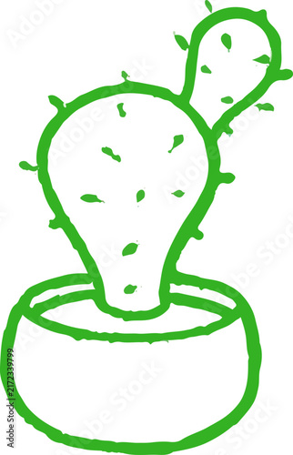set of whimsical hand drawn leaves, grass, cactus, succulent, clipart collection