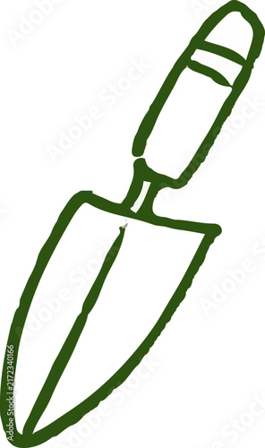 set of whimsical hand drawn gardening, leaves, grass, tree, bush clipart collection