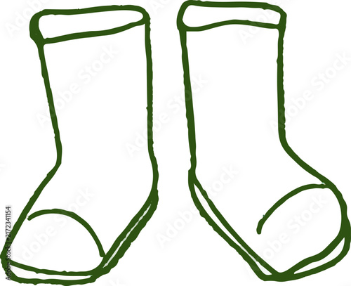 set of whimsical hand drawn gardening, leaves, grass, tree, bush clipart collection