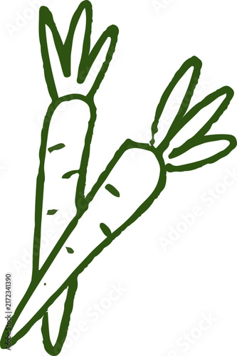 set of whimsical hand drawn gardening, leaves, grass, tree, bush clipart collection