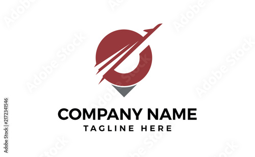Travel agent logo design Vector illustration modern color agency travel check