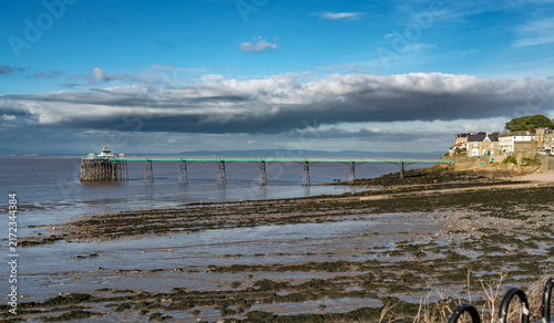 View of the Victorian Pier at Clevedon, Somerset, UK.