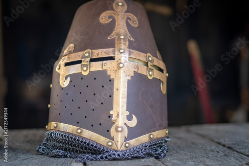 Medieval knight helmet