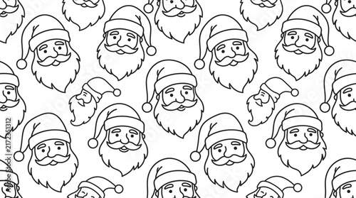 Santa Claus Face Pattern Isolated