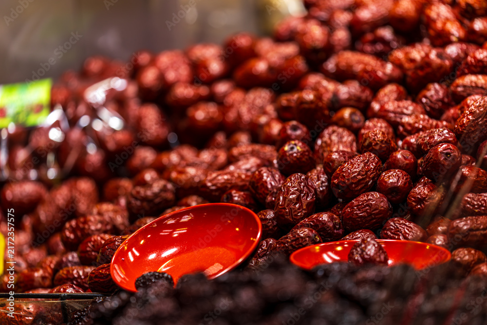 Fototapeta premium Dried Jujubes at Dihua Street Market