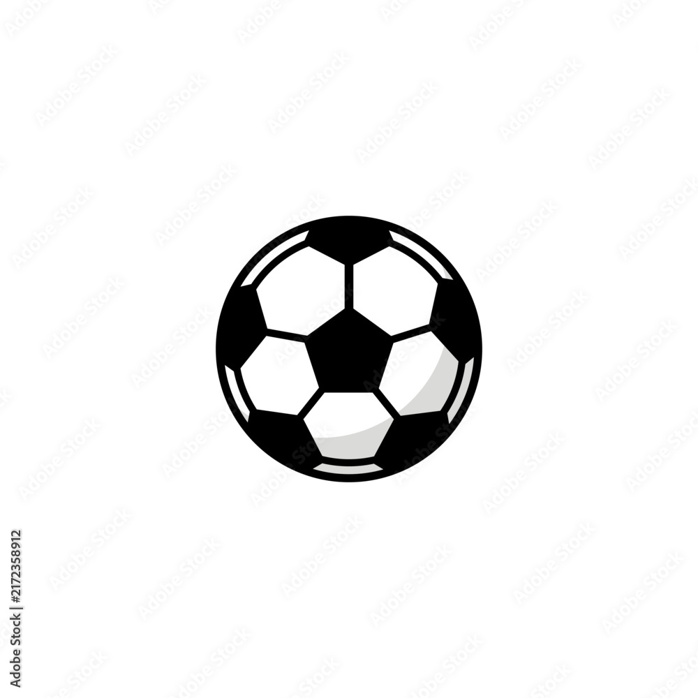 Fototapeta premium A minimalist black and white vector illustration of a professional soccer ball designed as a clean graphic icon for sports branding and web use