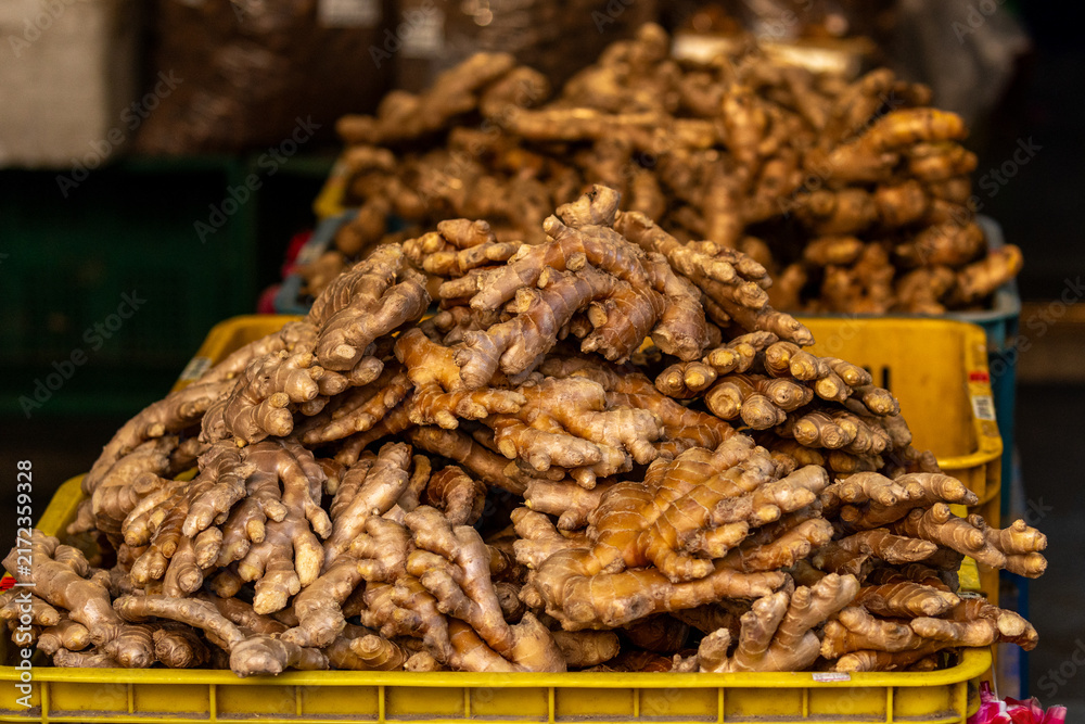Obraz premium Dried Ginger at Dihua Street Market
